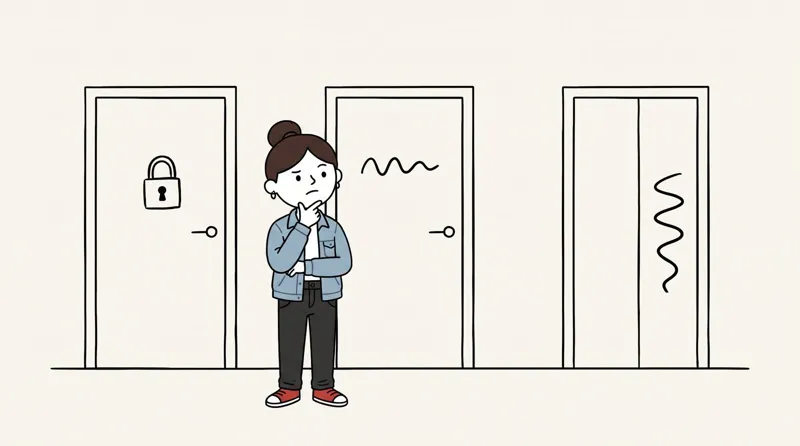 Ilustración del capítulo 4: María elige entre tres puertas